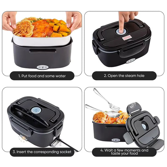 Elektryczny Lunch Box 1,5L – Podgrzewany Pojemnik na Obiad